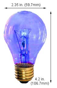 Incandescent Colored A Lamps 25A19/TB 12V TRANS-BLUE