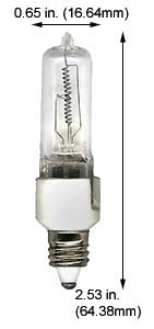 ***CLOSEOUT*** Tungsten Halogen(Quartz) Tubular 250QCLMC-WB 