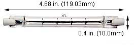 Tungsten Halogen(Quartz) Tungsten Halogen J 500T3QCL 120V CLEAR