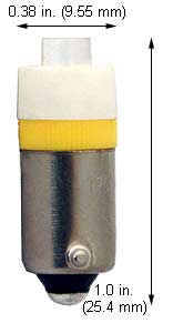 Incandescent Miniature T2.5 48MB/YELLOW LED T 2 1/2 8CHI