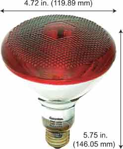 Incandescent Infrared Heat Par Type Heat Lamps 175BR38/HEAT/RED