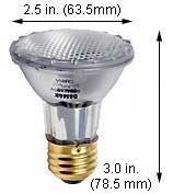 Shatter Resistant Incandescent Safe-Shield R - BR - Par Lamps 35PAR20QNFL/30/SS  130V