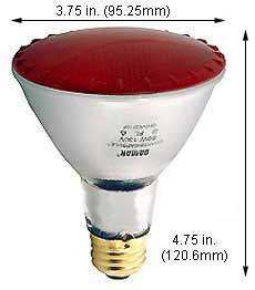 Incandescent Colored Reflector - Par 50PAR30FL/LN/RED LONG NECK