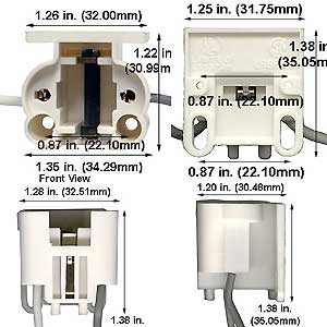 Fluorescent Fluorescent Sockets Compact Fluorescent Sockets G23 socket for PL5 & PL7 & PL9