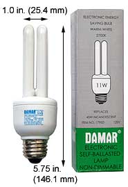 Fluorescent Compact Fluorescent Double Twin Medium Screw EL11W/DTT/27K