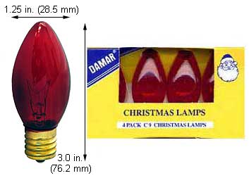 Incandescent Christmas Bulbs - Strings C9 Bulbs 7C9TR