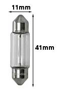 Miniature Festoon 10W 24V CLEAR FESTOON 11MMX41MM