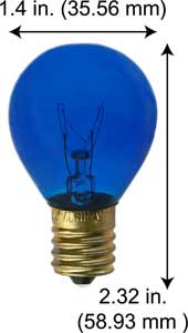 Incandescent Colored Sign Lamps 10S11N/TB 130V TRANS. BLUE