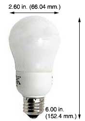 Fluorescent Compact Fluorescent A Shape Medium Screw EL9W/E26/64K A21