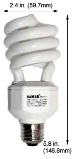 Fluorescent Compact Fluorescent Spiral Medium Screw H23SL/27K