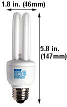 Fluorescent Compact Fluorescent Double Twin Medium Screw EL11W/DTT/41K
