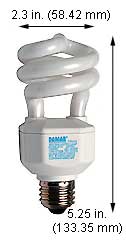 Fluorescent Compact Fluorescent Spiral Medium Screw H13SL/5K 120V SPIRAL