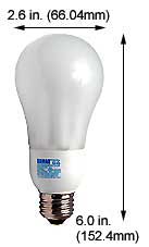 Fluorescent Compact Fluorescent A Shape Medium Screw EL9W/E26/41K A21