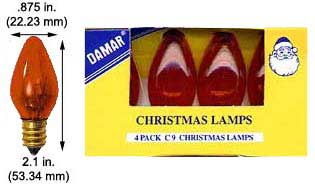 Incandescent Christmas Bulbs - Strings C7 Bulbs 7C7TA