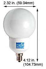 Fluorescent Compact Fluorescent Globe Shape (G20) MG9W/E12/5K 