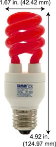 Fluorescent Compact Fluorescent Colored LYD13W Red
