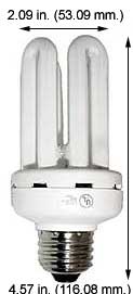 Fluorescent Compact Fluorescent Triple Twin Medium Screw ELM15W/QBX/27K