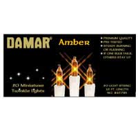 Incandescent Christmas Bulbs - Strings Mini Strings 50LT-MINI-AMBER 16FT White wire