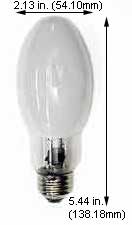 H.I.D. Metal Halide ED17 (E26 Medium Base) M100W/C/U/MED/PS/3K    