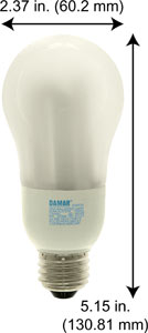 Fluorescent Compact Fluorescent A Shape Medium Screw EL5W/A19/41K