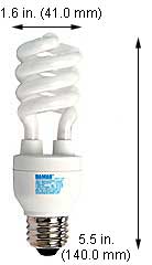 Fluorescent Compact Fluorescent Mini Spiral Medium Screw HM15SL/64K 120V MINI SPIRAL
