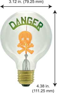 Incandescent Incandescent G25 G25 DANGER SKULL 120V