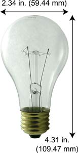Incandescent Incandescent A19 25A19CL/RS