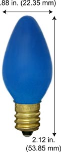 Incandescent Christmas Bulbs - Strings C7 Bulbs 7C7B -BULK BLUE        130V