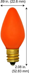 Incandescent Colored Chandelier 7C7O -BULK ORANGE      130V