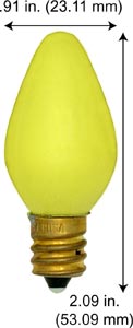 Incandescent Christmas Bulbs - Strings C7 Bulbs 7C7Y -BULK YELLOW      130V