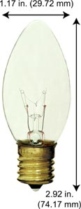 Incandescent Christmas Bulbs - Strings C9 Bulbs 7C9CL-BULK CLEAR       130V