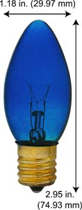 Incandescent Christmas Bulbs - Strings C9 Bulbs 7C9TB-BULK TRANS-BLUE  130V