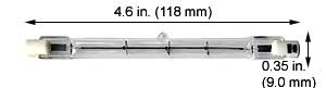 ***CLOSEOUT*** Tungsten Halogen(Quartz) Tubular 300T3QCL-WB 