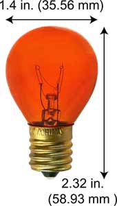 Incandescent Colored Sign Lamps 10S11N/TA TRANS. AMBER 130V