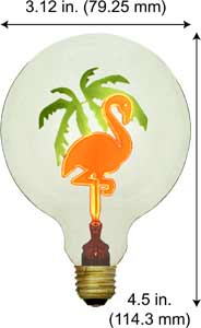 Incandescent Incandescent G25 G25 FLAMINGO W/PALM  120V