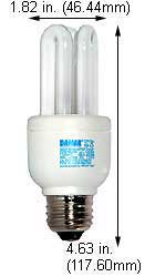 Fluorescent Compact Fluorescent Triple Twin Medium Screw EL9W/TBX/5K 