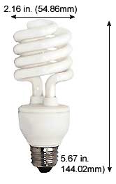 Fluorescent Compact Fluorescent Mini Spiral Medium Screw HM20SL/41K 120V MINI-SPIRAL