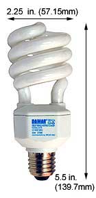 Fluorescent Compact Fluorescent Spiral Medium Screw H25SL/27K  