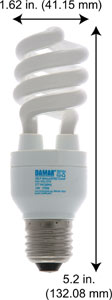 Fluorescent Compact Fluorescent Spiral Medium Screw HM15SL/27K 