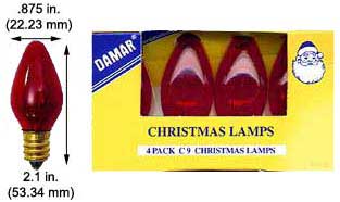 Incandescent Christmas Bulbs - Strings C7 Bulbs 7C7TR