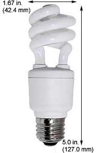 Fluorescent Compact Fluorescent Mini Spiral Medium Screw HM9SL/5K