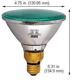 Incandescent Colored Reflector - Par 90PAR38QFL/GREEN