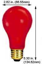 Incandescent Colored A Lamps 150A21/99/RED