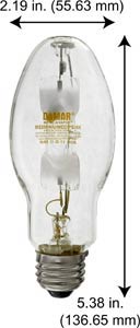 H.I.D. Metal Halide ED17 (E26 Medium Base) M125W/U/PS/MED/4K