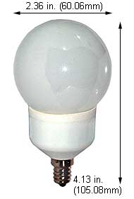 Fluorescent Compact Fluorescent Globe Shape (G20) MG5W/E12/64K